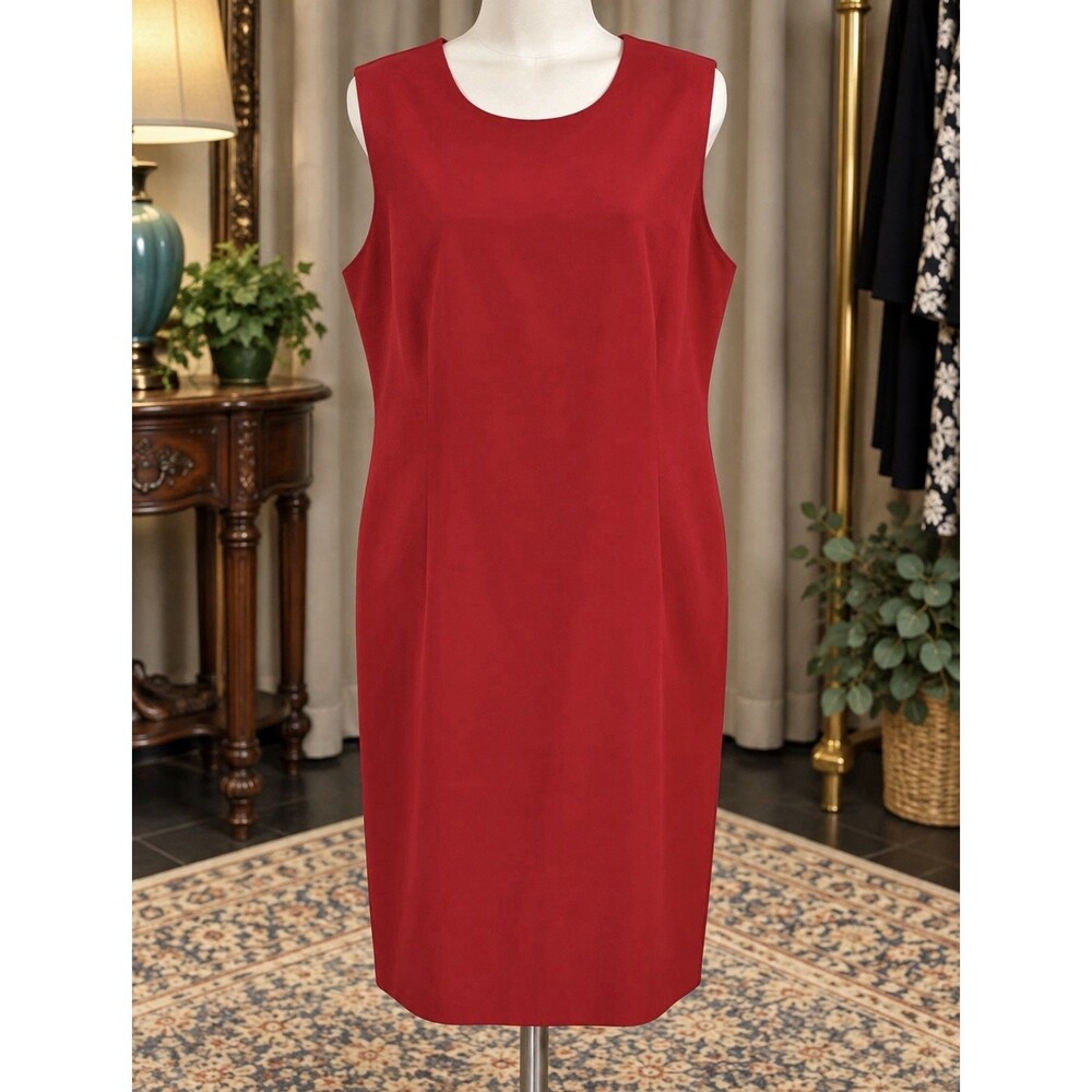 Plaza South Size 16 Women’s Red Sleeveless Sheath Dress 42” Bust